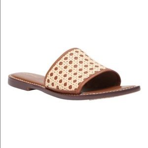Wicker woven slide sandals